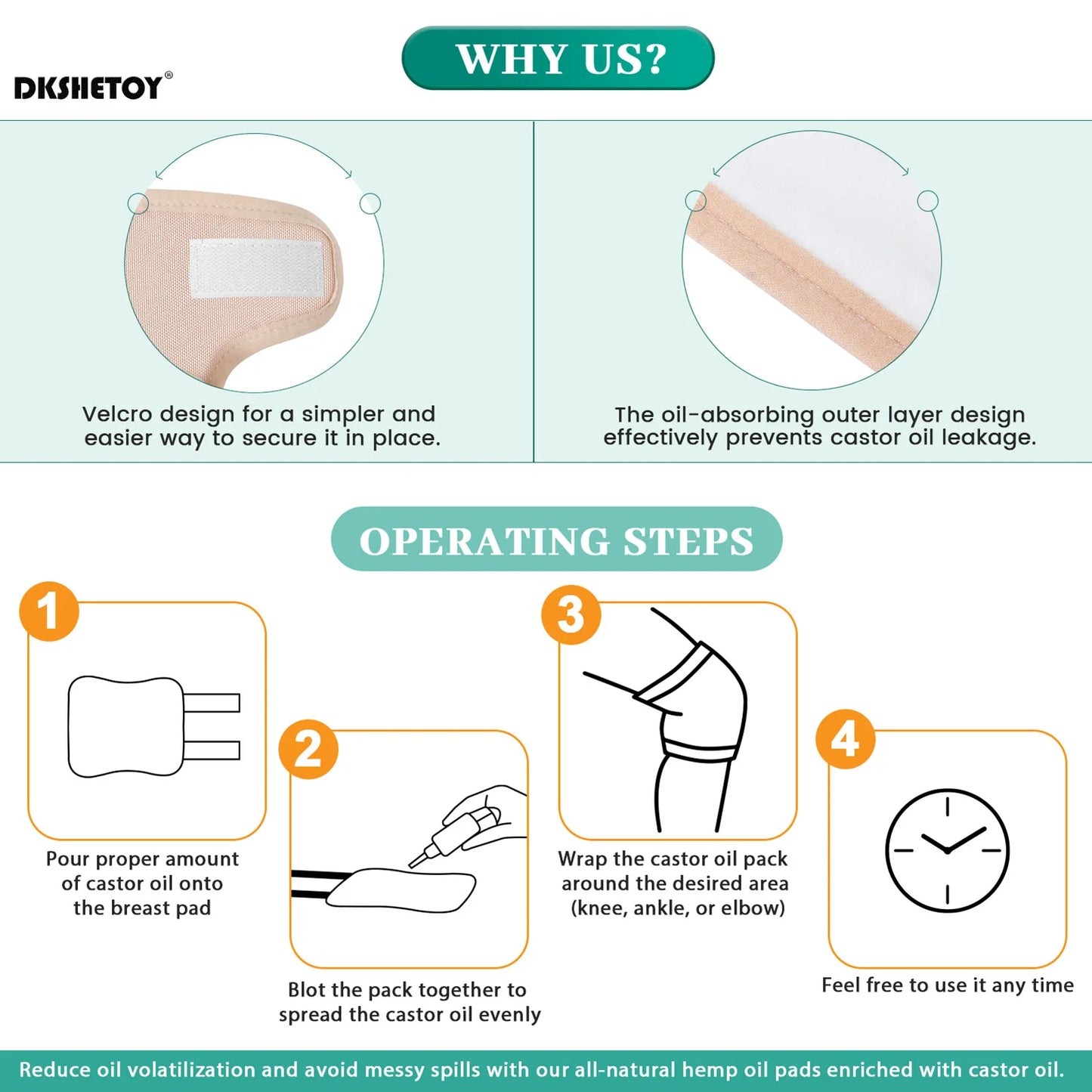 Castor Oil Pack Compress Wrap